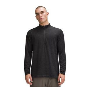 Lululemon Mens Metal Vent Tech Midweight Half Zip Graphite Grey/Black Shirt